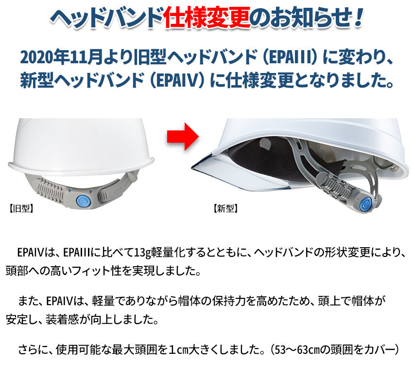 ヘッドバンド仕様変更のお知らせ（EPA）