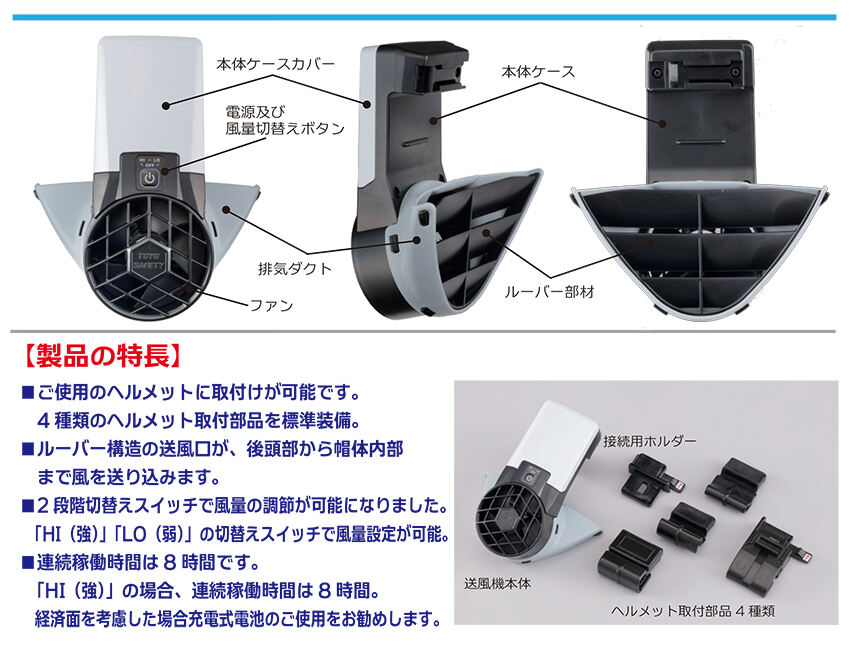 ヘルメット取付式送風機 WindyⅢ パンフレットNO.2