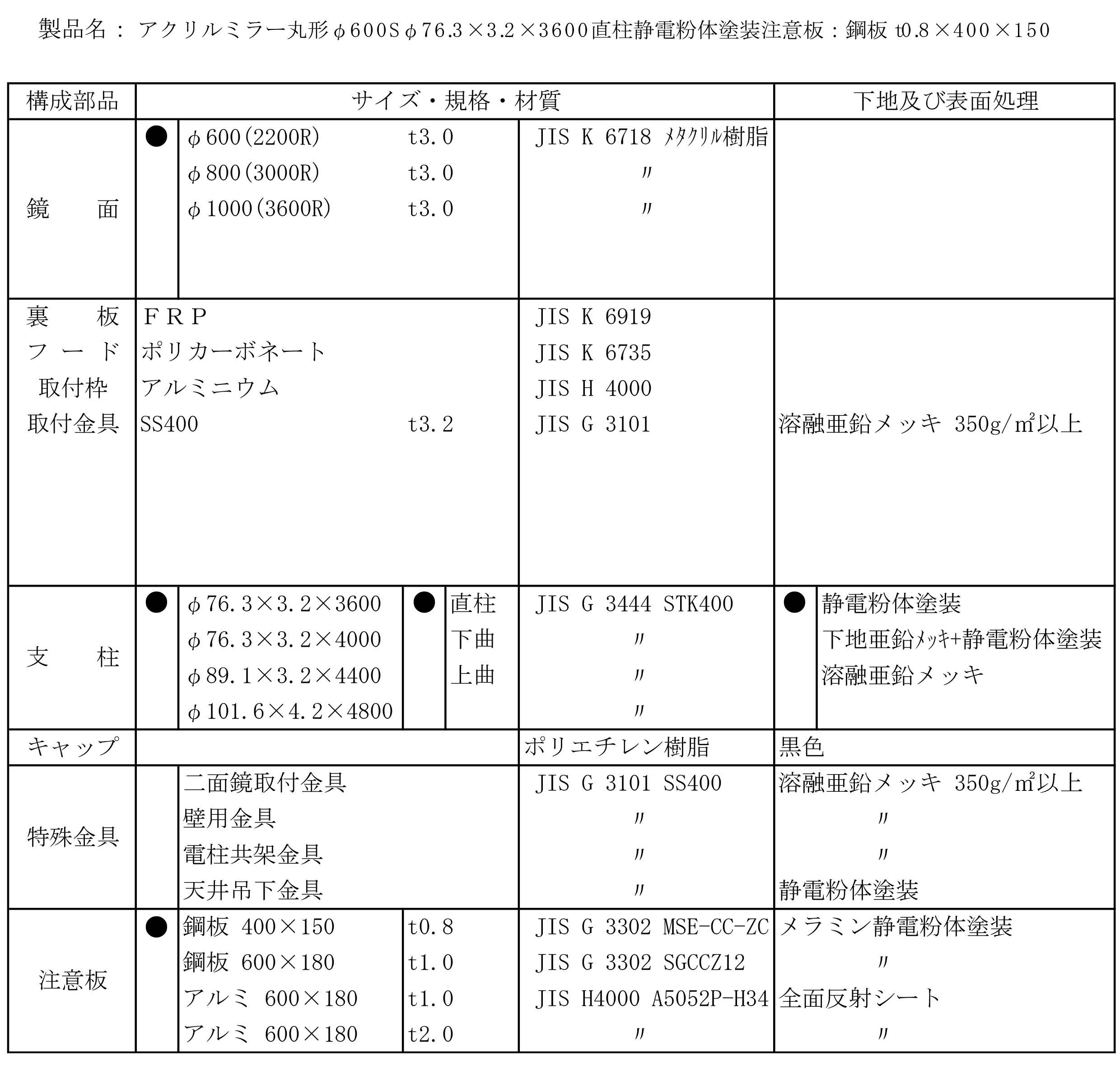 丸型反射鏡仕様図384-21