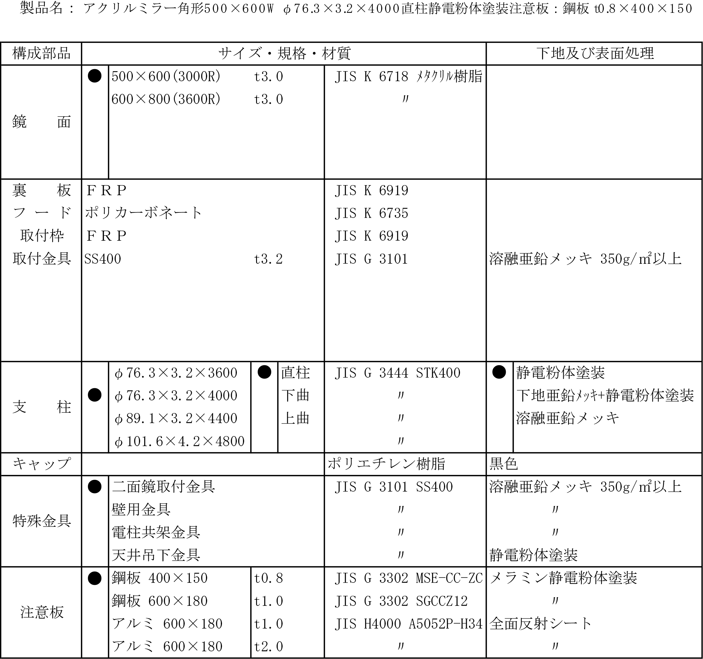 角型反射鏡寸法図384-30